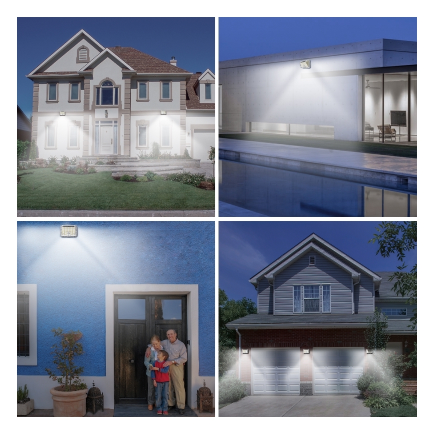 Brilagi - LED solcell väggbelysning med sensor WALLIE LED/4W/5,5V 6500K IP64 silver