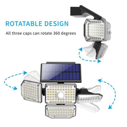 Brilagi - LED solcell väggbelysning med sensor WALLIE LED/5W/5,5V IP65