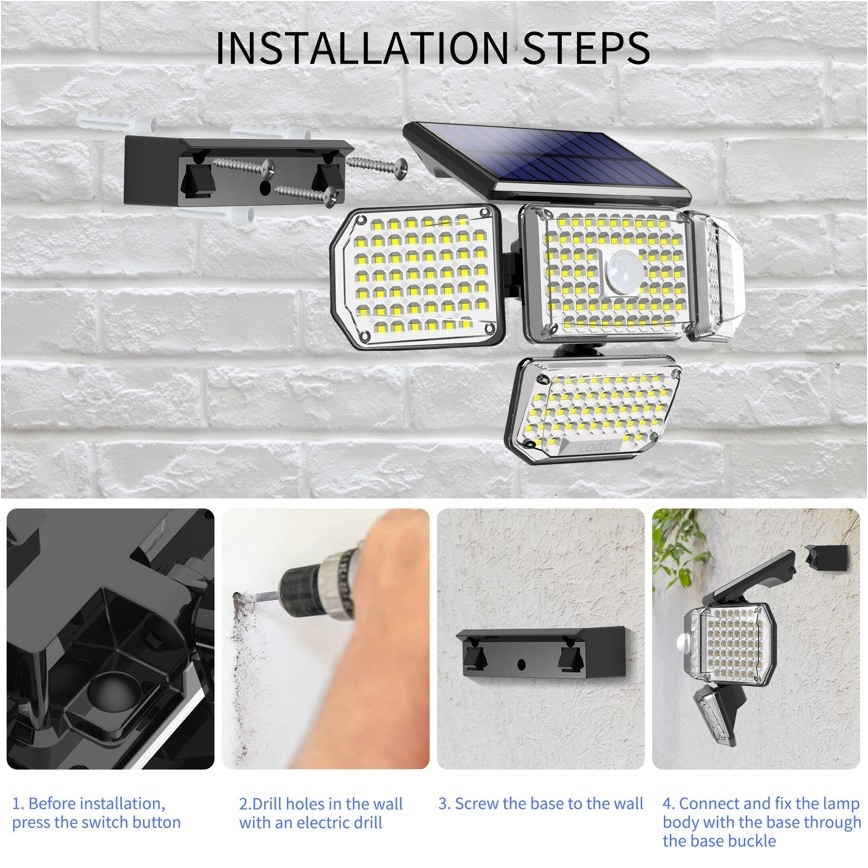 Brilagi - LED solcell väggbelysning med sensor WALLIE LED/5W/5,5V IP65