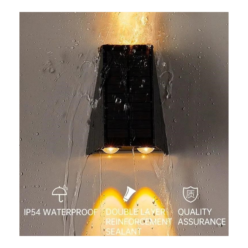 Brilagi - LED solcell väggbelysning PYRAMID LED/2W/3,2V IP54