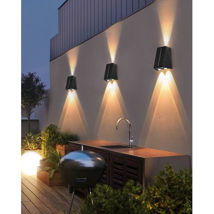 Brilagi - LED solcell väggbelysning PYRAMID LED/2W/3,2V IP54