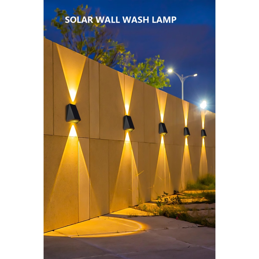Brilagi - LED solcell väggbelysning PYRAMID LED/2W/3,2V IP54