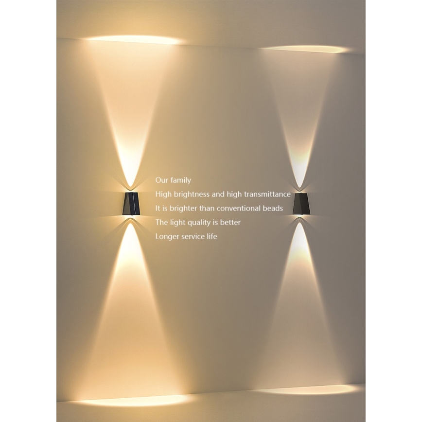 Brilagi - LED solcell väggbelysning PYRAMID LED/2W/3,2V IP54