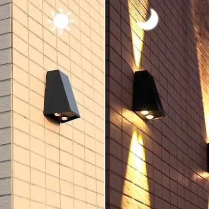 Brilagi - LED solcell väggbelysning PYRAMID LED/2W/3,2V IP54