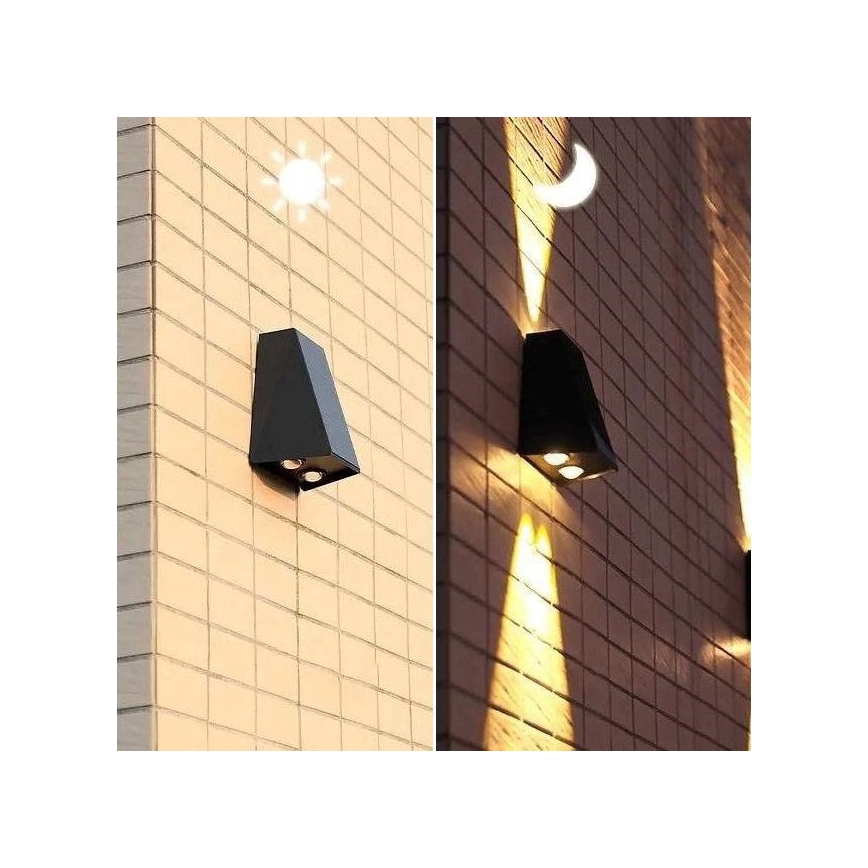 Brilagi - LED solcell väggbelysning PYRAMID LED/2W/3,2V IP54