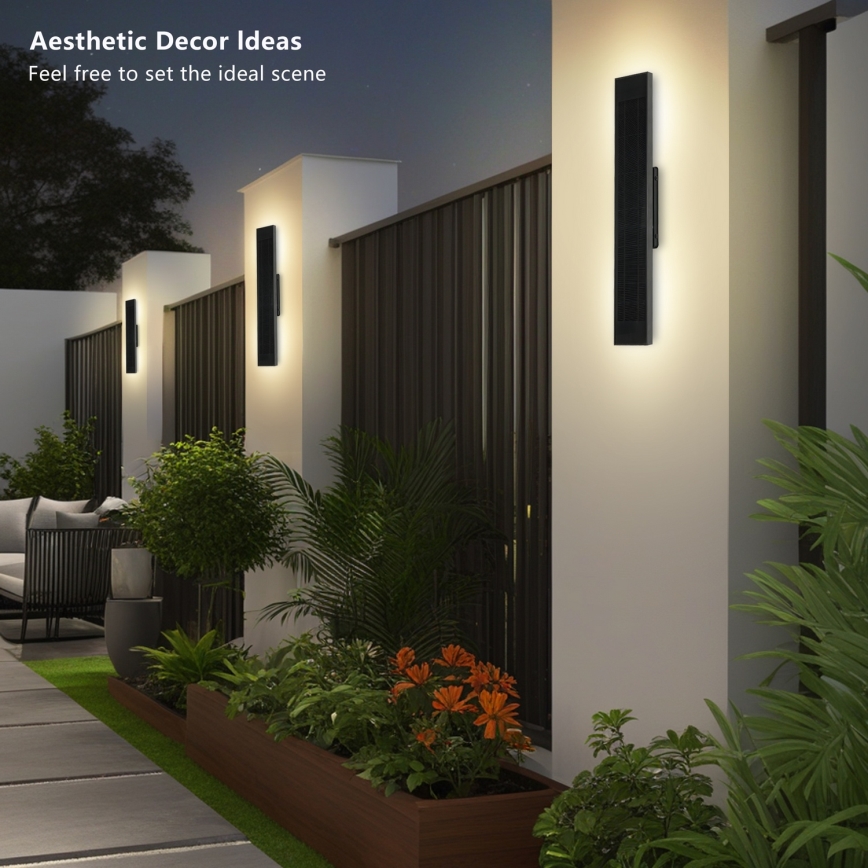 Brilagi - Dimbar LED-solcellsdriven vägglampa SUN LED/4W/230V 60 cm 4000 mAh IP44