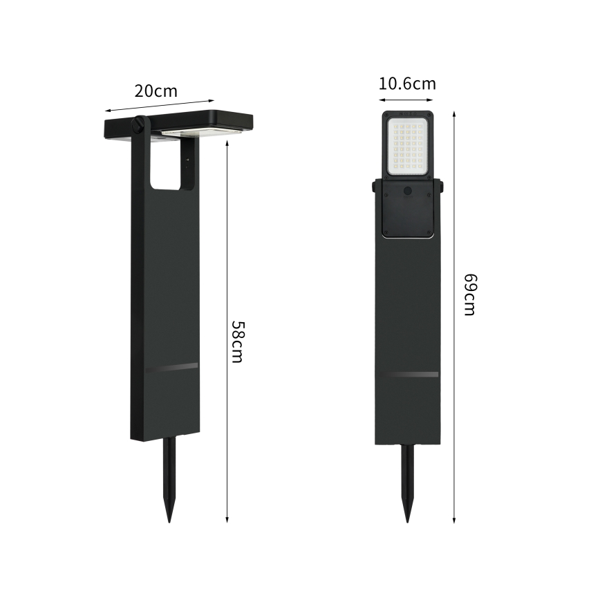 Brilagi - LED solcellslampa SOL SPIKE LED/4W/3,7V 2200 mAh IP44