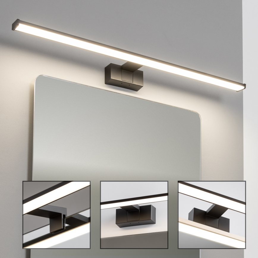 Brilagi - LED-spegelbelysning för badrum 3-i-1 VESTRA LED/15W/230V 80 cm IP44 svart
