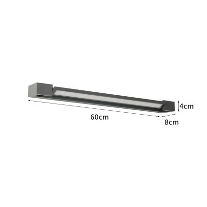 Brilagi - LED-spegelbelysning för badrum AQUA LINE LED/18W/230V 60 cm IP44 antracit