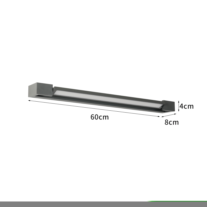 Brilagi - LED-spegelbelysning för badrum AQUA LINE LED/18W/230V 60 cm IP44 antracit