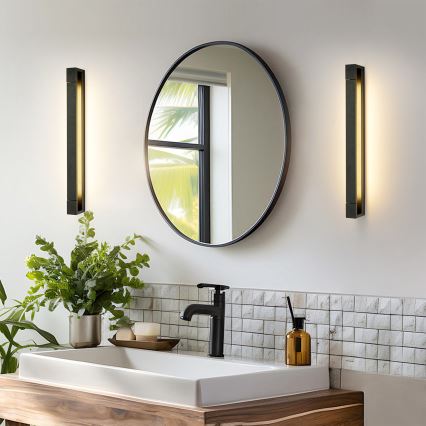 Brilagi - LED-spegelbelysning för badrum AQUA LINE LED/18W/230V 60 cm IP44 svart CRI 90