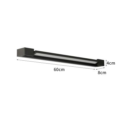 Brilagi - LED-spegelbelysning för badrum AQUA LINE LED/18W/230V 60 cm IP44 svart CRI 90