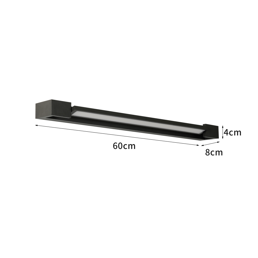 Brilagi - LED-spegelbelysning för badrum AQUA LINE LED/18W/230V 60 cm IP44 svart CRI 90
