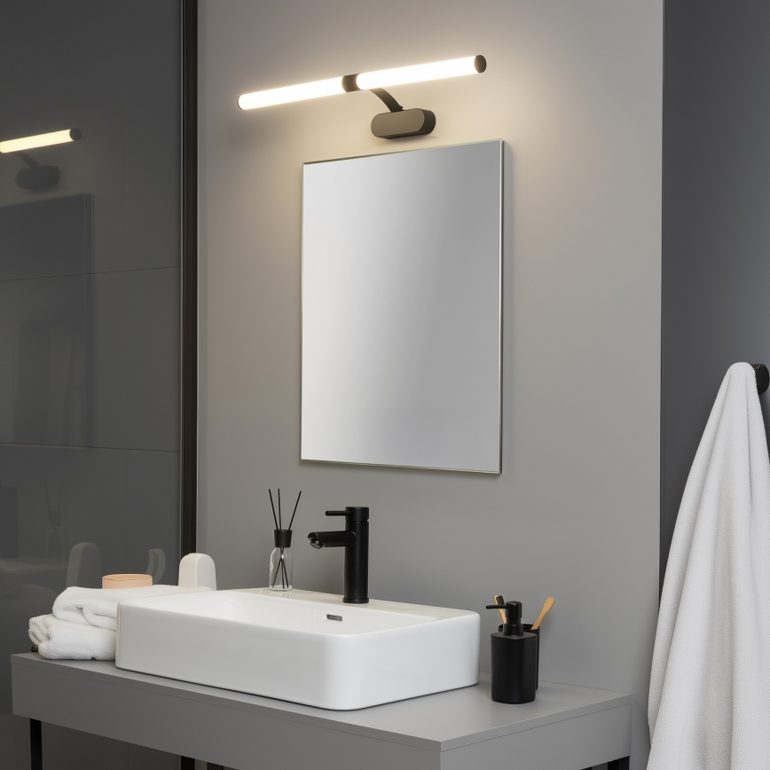 Brilagi - LED-badrumsspegelbelysning 2-i-1 TUBEO LED/8W/230V 60 cm IP44 svart