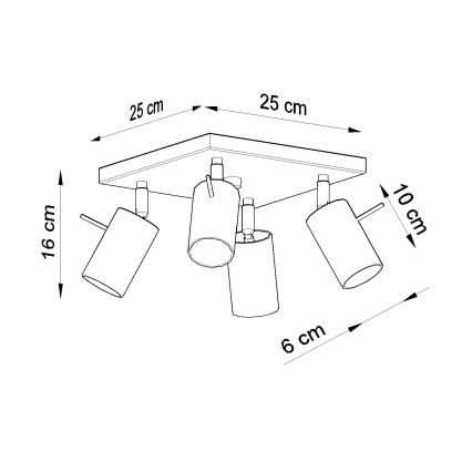 Brilagi -  LED Spotlight ASMUS 4xGU10/7W/230V svart