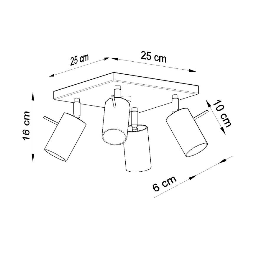Brilagi -  LED Spotlight ASMUS 4xGU10/7W/230V svart