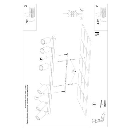 Brilagi -  LED Spotlight ASMUS 6xGU10/7W/230V svart