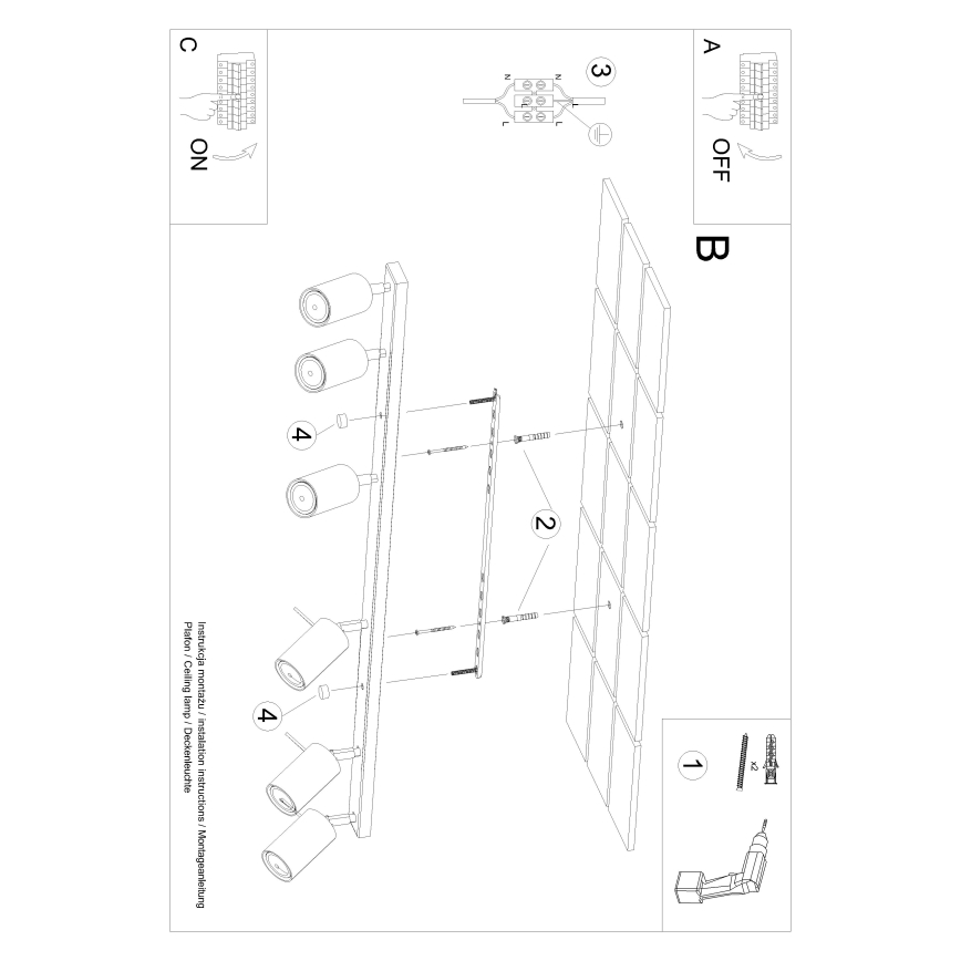 Brilagi -  LED Spotlight ASMUS 6xGU10/7W/230V svart