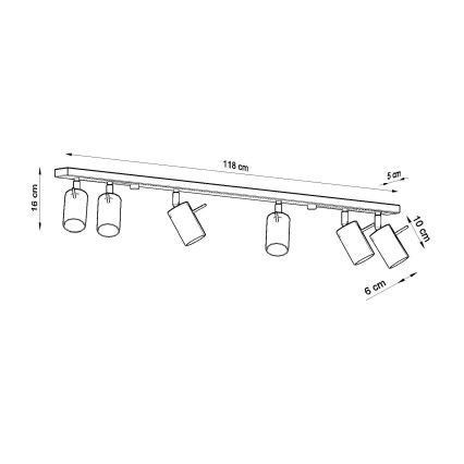 Brilagi -  LED Spotlight ASMUS 6xGU10/7W/230V vit