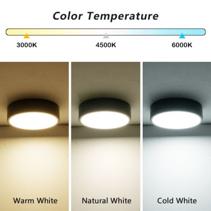 Brilagi - LED takarmatur POOL LED/18W/230V 3000/4500/6000K Ø 20 cm svart