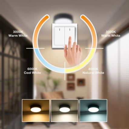 Brilagi - LED takarmatur POOL LED/18W/230V 3000/4500/6000K Ø 20 cm svart