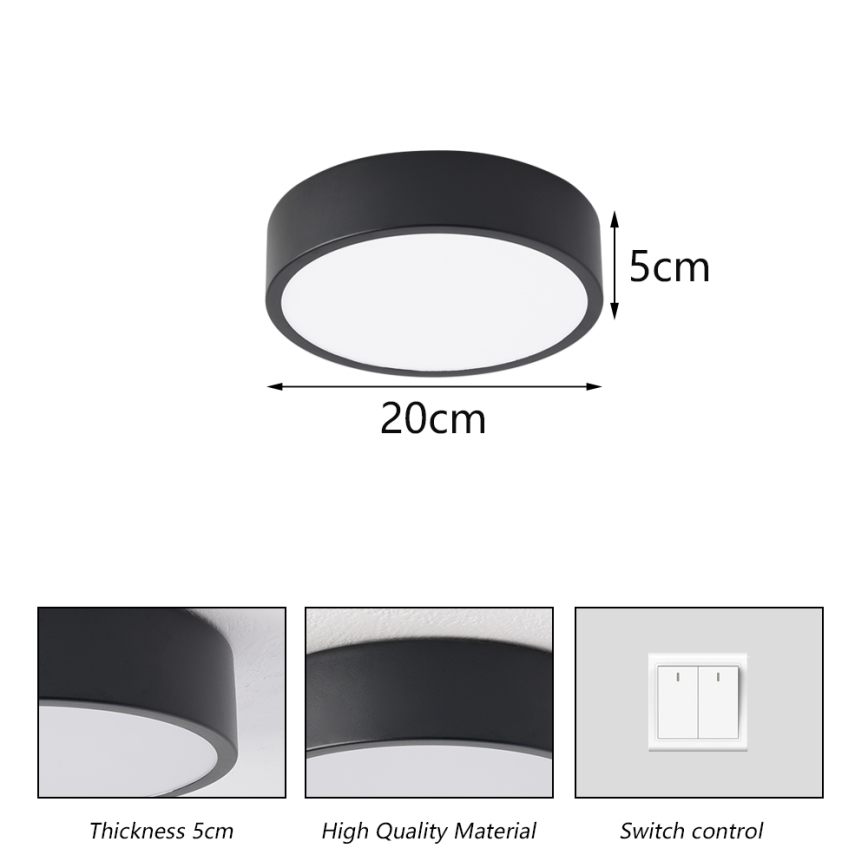 Brilagi - LED takarmatur POOL LED/18W/230V 3000/4500/6000K Ø 20 cm svart