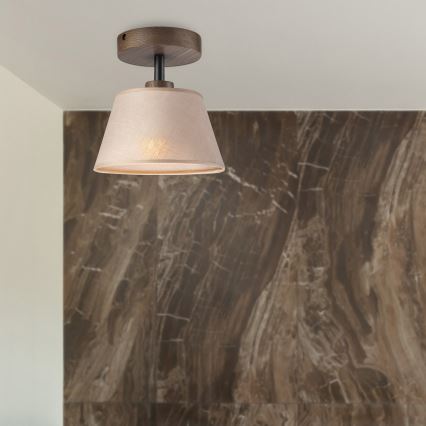 Brilagi - LED Taklampa ANTHONY 1xE14/60W/230V ek valnöt/beige
