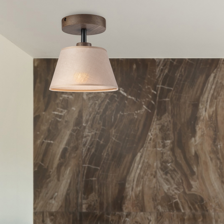 Brilagi - LED Taklampa ANTHONY 1xE14/60W/230V ek valnöt/beige