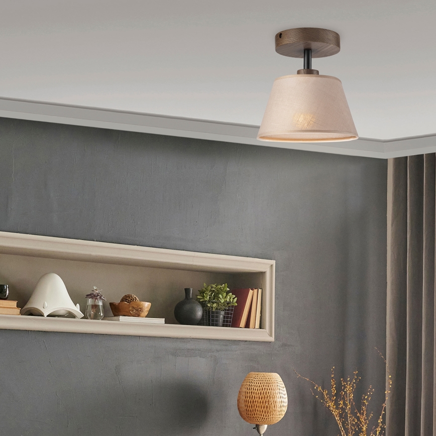 Brilagi - LED Taklampa ANTHONY 1xE14/60W/230V ek valnöt/beige