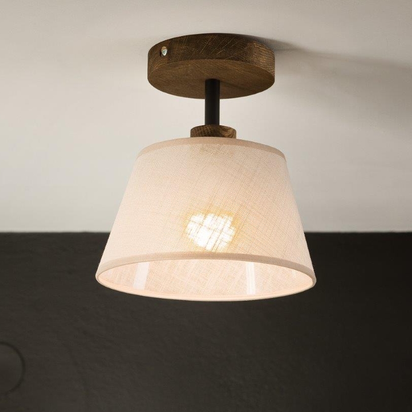 Brilagi - LED Taklampa ANTHONY 1xE14/60W/230V ek valnöt/beige