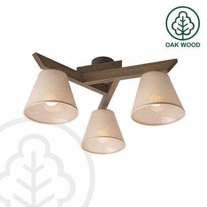 Brilagi - LED Takmonterad taklampa ANTHONY 3xE14/40W/230V ek valnöt/beige