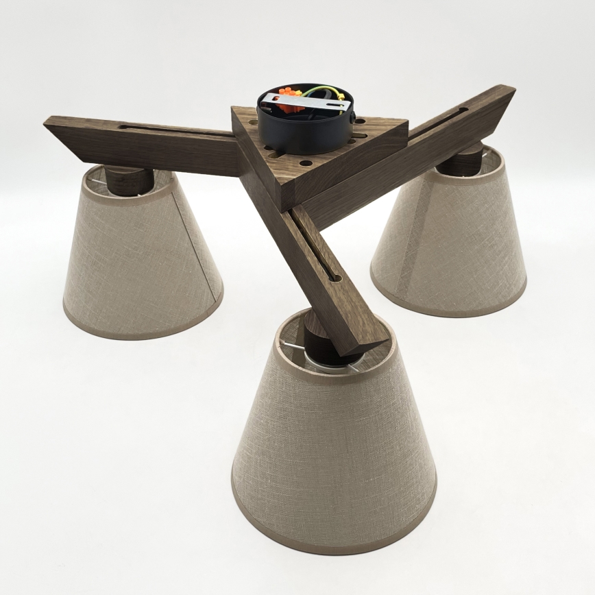 Brilagi - LED Takmonterad taklampa ANTHONY 3xE14/40W/230V ek valnöt/beige