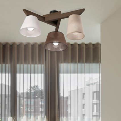 Brilagi - LED Taklampa ANTHONY 3xE14/40W/230V ek valnöt