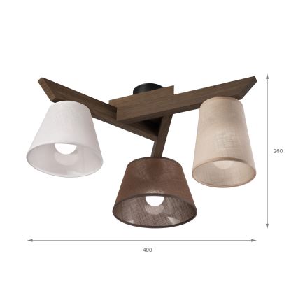 Brilagi - LED Taklampa ANTHONY 3xE14/40W/230V ek valnöt