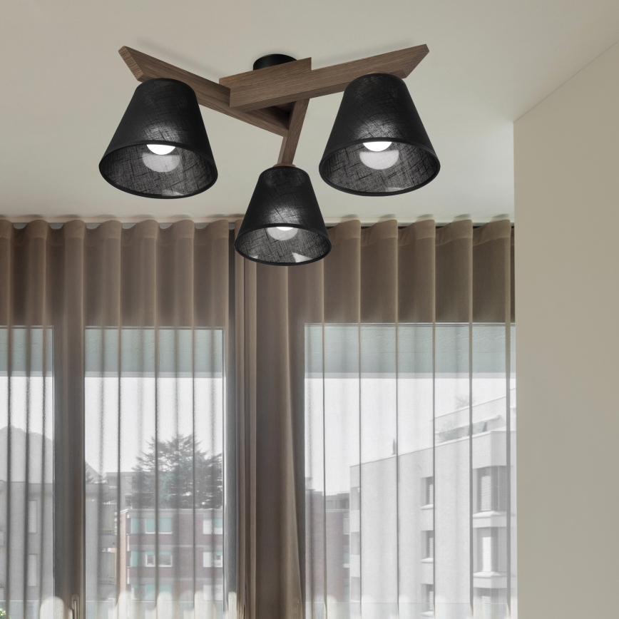 Brilagi - LED Taklampa ANTHONY 3xE14/40W/230V ek valnöt/svart