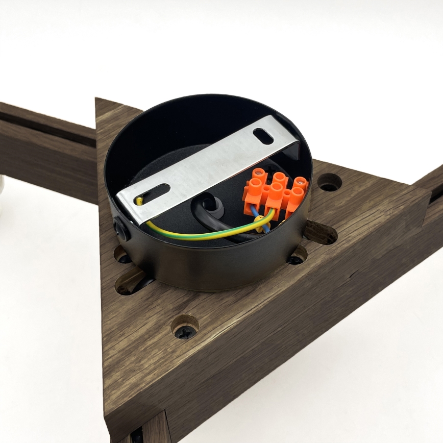 Brilagi - LED Taklampa ANTHONY 3xE14/40W/230V ek valnöt/svart