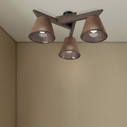 Brilagi - LED Taklampa ANTHONY 3xE14/40W/230V ek valnöt/brun