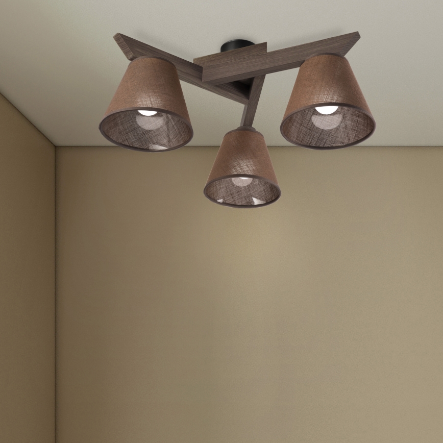 Brilagi - LED Taklampa ANTHONY 3xE14/40W/230V ek valnöt/brun