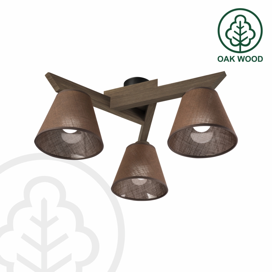Brilagi - LED Taklampa ANTHONY 3xE14/40W/230V ek valnöt/brun
