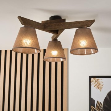 Brilagi - LED Taklampa ANTHONY 3xE14/40W/230V ek valnöt/brun