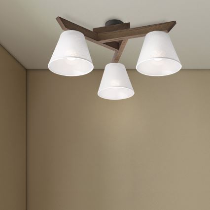 Brilagi - LED Taklampa ANTHONY 3xE14/40W/230V ek valnöt/vit