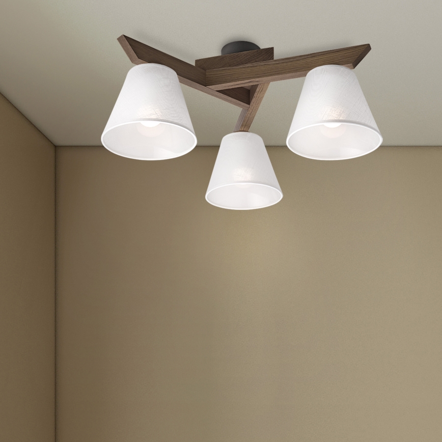 Brilagi - LED Taklampa ANTHONY 3xE14/40W/230V ek valnöt/vit