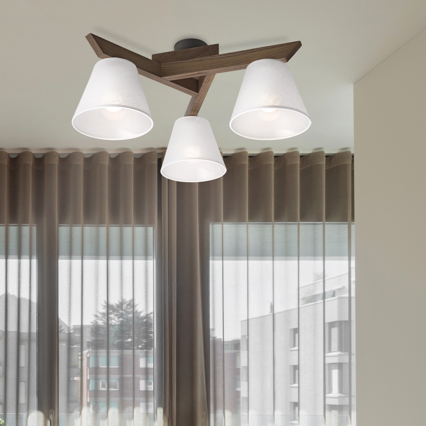 Brilagi - LED Taklampa ANTHONY 3xE14/40W/230V ek valnöt/vit