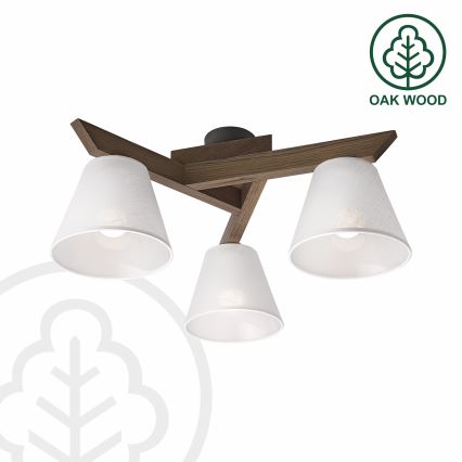 Brilagi - LED Taklampa ANTHONY 3xE14/40W/230V ek valnöt/vit
