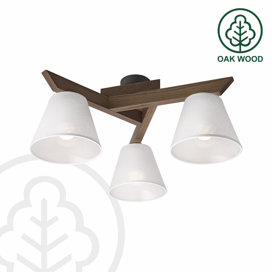 Brilagi - LED Taklampa ANTHONY 3xE14/40W/230V ek valnöt/vit