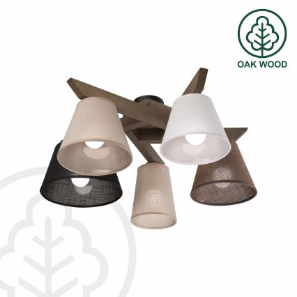 Brilagi - LED Taklampa ANTHONY 5xE14/40W/230V ek valnöt