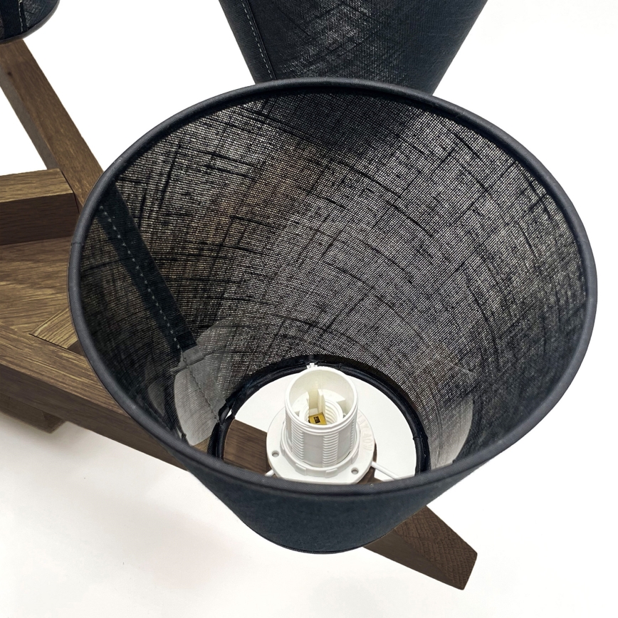Brilagi - LED Taklampa ANTHONY 5xE14/40W/230V ek valnöt/svart