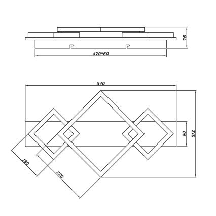 Brilagi - LED taklampa AXIS I LED/24W/230V