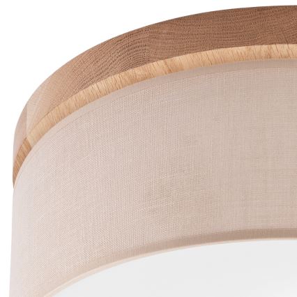 Brilagi - LED Taklampa BELLADONNA 2xE27/15W/230V Ø 40 cm beige/ek