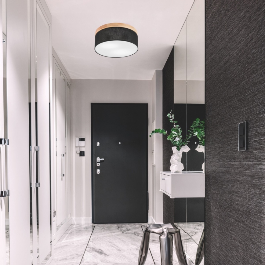 Brilagi - LED Taklampa BELLADONNA 2xE27/15W/230V Ø 40 cm svart/fur